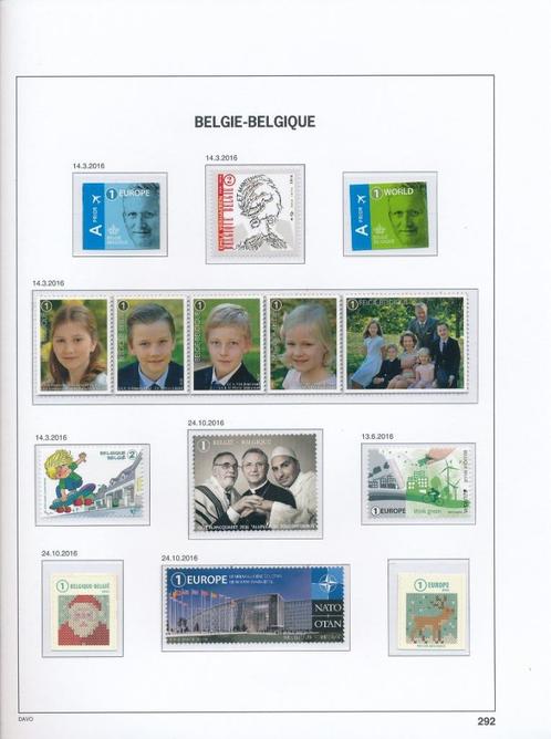Jaar 2016 , minder dan postprijs , op gratis DAVO Luxe, Postzegels en Munten, Postzegels | Europa | België, Postfris, Orginele gom