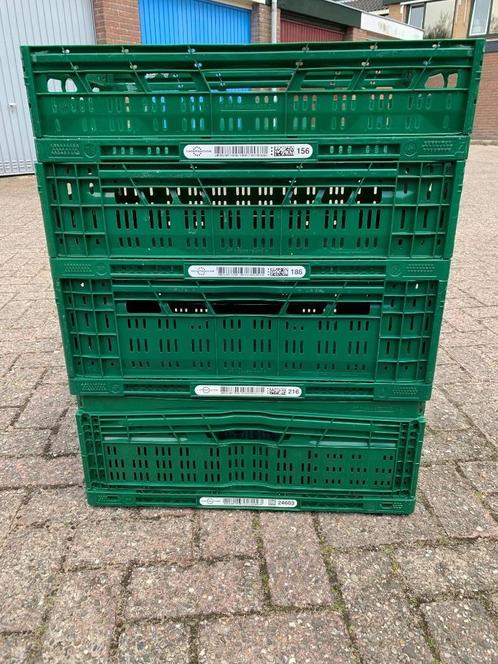 Klapkratten/vouwkratten van Kunststof Zwart en Groen., Doe-het-zelf en Bouw, Kratten en Dozen, Gebruikt, Krat, 50 tot 75 cm, Minder dan 35 cm
