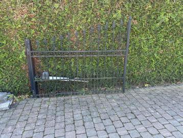 Ijzeren poort, Tuin en Terras, Ophalen, Met poort, Gebruikt, Enkelstaafmat hekwerk
