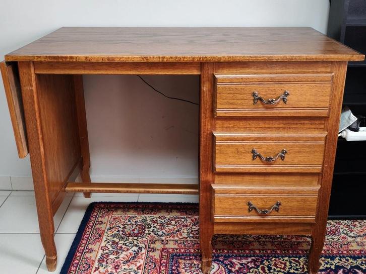 Tafel en bureaustoel, Huis en Inrichting, Bureaus, Gebruikt, Bureau, Met wielen, Ophalen