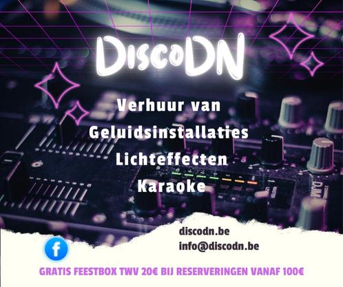 Verhuur geluidsinstallaties en lichteffecten, Muziek en Instrumenten, Licht en Laser, Nieuw, Ophalen