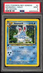 Azumarill Holo 1st Edition PSA 9 - 2/111 - Neo Genesis 2000, Hobby en Vrije tijd, Verzamelkaartspellen | Pokémon, Verzenden, Zo goed als nieuw