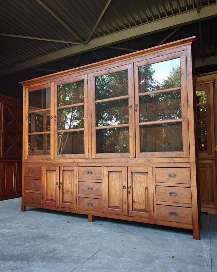 Grote antieke winkelkast | Buffetkast 300cm Eikenhout #2226, Antiek en Kunst, Antiek | Meubels | Kasten, Ophalen of Verzenden