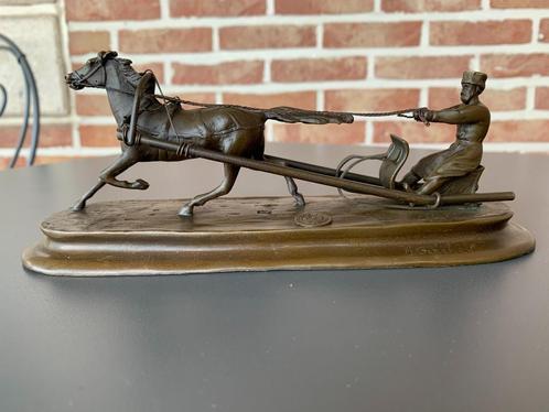 Bronzen beeld de arrenslee, Antiek en Kunst, Curiosa en Brocante, Ophalen of Verzenden