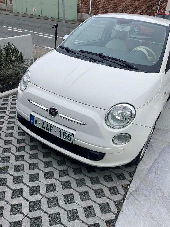 Fiat 500, Auto's, Fiat, Particulier, Benzine, Overige carrosserie, 3 deurs, Handgeschakeld, Wit, Beige, Leder, Voorwielaandrijving