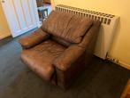 Fauteuil 90 x 80 cuir gris, Ophalen, Zo goed als nieuw, Leer