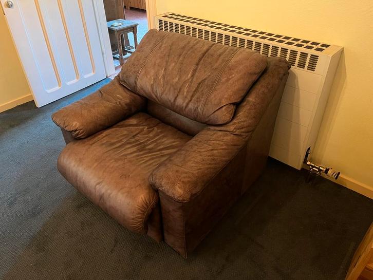 Fauteuil 90 x 80 cuir gris, Huis en Inrichting, Zetels | Zetels en Chaises Longues, Zo goed als nieuw, Leer, Ophalen