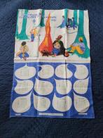 ancien calendrier torchon tissu vintage 1982, Utilisé, Enlèvement ou Envoi, Calendrier annuel