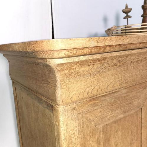 Zware antieke Louis Philippe linnenkast geloogde eik, Antiek en Kunst, Antiek | Meubels | Kasten, Ophalen