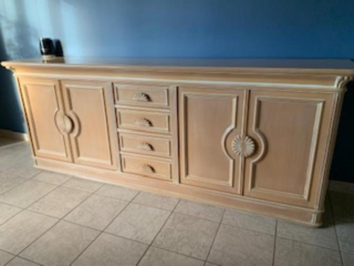 Eetkamer in Cerusé, Huis en Inrichting, Complete eetkamers, Gebruikt, 6 tot 8 stoelen, Ophalen