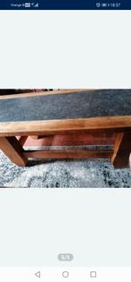 Table salon en bois avec marbre, Zo goed als nieuw, Ophalen