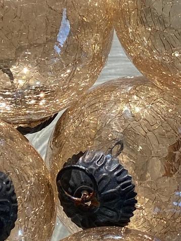 5 Zware 60 jaar oude massieve glazen retro HEKSENKERSTBALLEN beschikbaar voor biedingen