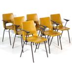Set van 6 vintage design stoelen Ahrend de Cirkel jaren 60, Metaal, Design, Ophalen of Verzenden, Zo goed als nieuw