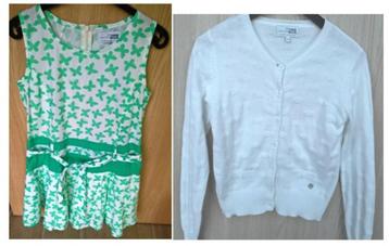 Mooie jurk +witte gilet - Terre Bleue - maat 140 (als NIEUW) beschikbaar voor biedingen