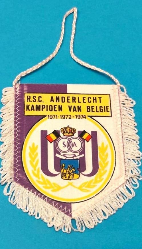 RSC Anderlecht kampioen 1971-72-74 uniek vintage vaantje, Verzamelen, Sportartikelen en Voetbal, Zo goed als nieuw, Vaantje of Sjaal