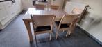 Massief eikentafel  met 6 stoelen. Ook apart te koop, Huis en Inrichting, Ophalen, 4 tot 6 stoelen