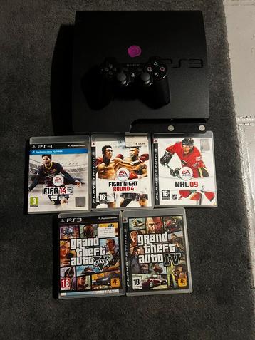 Playstation 3 120GB + manette + jeux beschikbaar voor biedingen