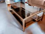 Salontafel Belga Chrom verguld, Huis en Inrichting, Ophalen of Verzenden, Zo goed als nieuw, Glas