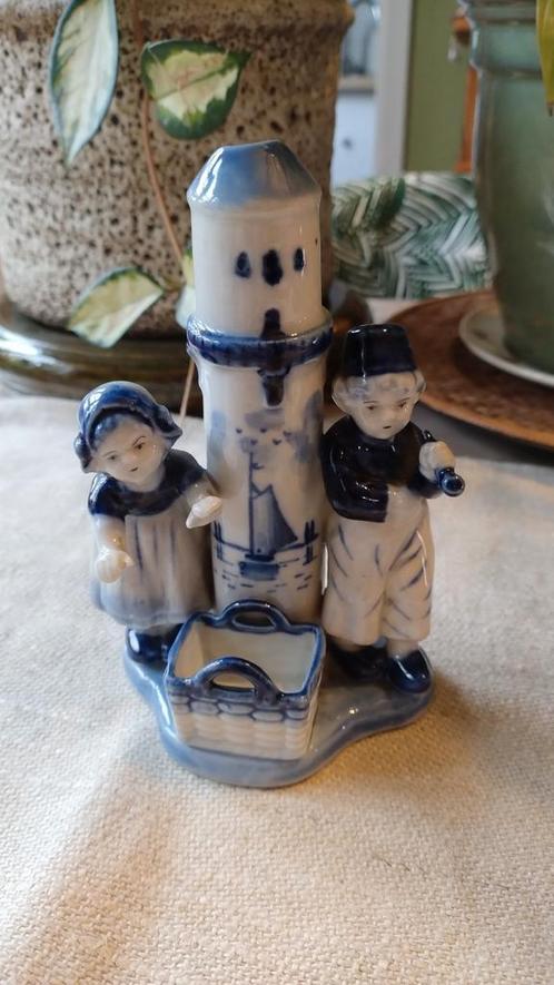 Figurines bleues de Delft avec phare et panier, Antiquités & Art, Antiquités | Céramique & Poterie, Enlèvement ou Envoi