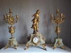 Vintage antieke klok met  kandelaars 19e eeuw, Antiek en Kunst, Ophalen