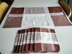 Ancienne nappe en coton avec 7 serviettes de table., Maison & Meubles, Intérieur, Utilisé, Enlèvement ou Envoi, Rectangle