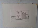 Originele ets van Claude Lyr "Chapelle a San Giminiano 1963, Ophalen of Verzenden