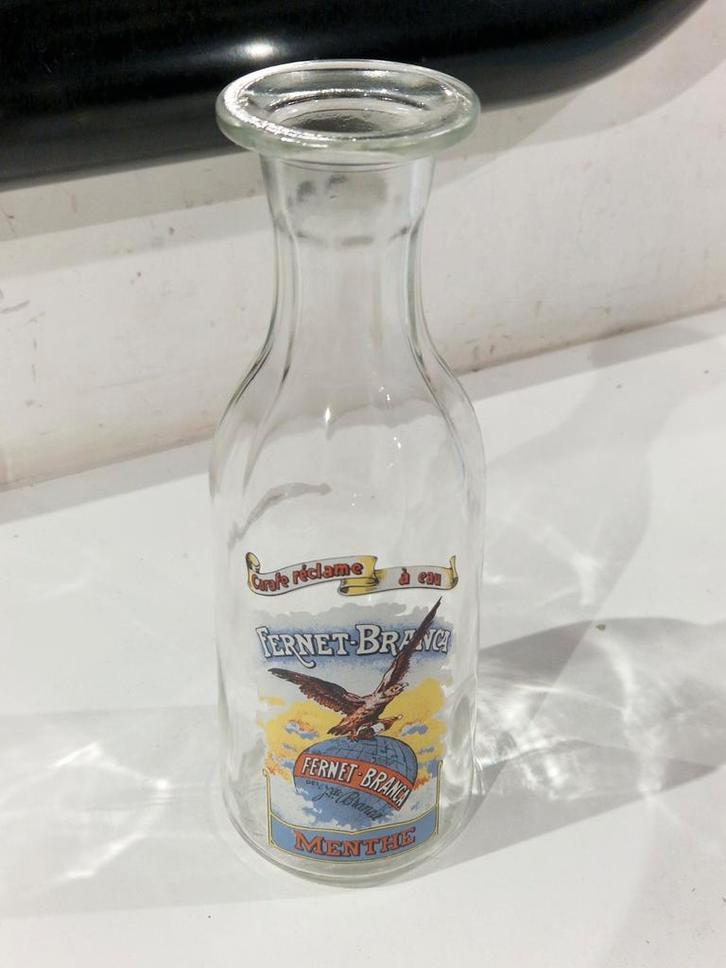 Fernet brancard Reclamekaraf menthe voor een cafe bistro, Verzamelen, Glas en Drinkglazen, Zo goed als nieuw, Ophalen of Verzenden