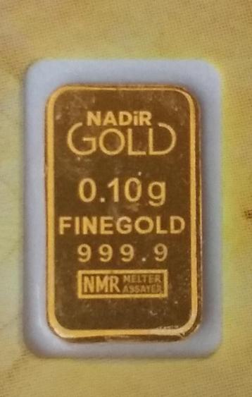 Mini lingot or 24k 999 0,1g en 'billet de banque Idée cadeau disponible aux enchères