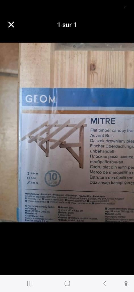 Marquise, Enlèvement, Neuf, Bois