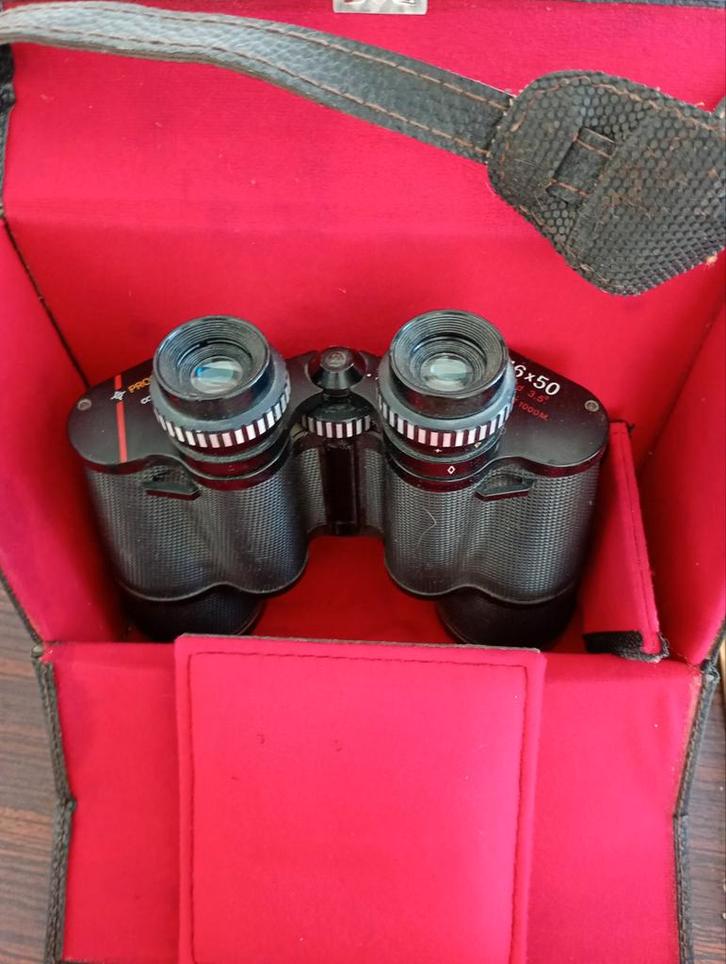 30€ 🌟🔭 Tweelingpaar 16x50 Field 3.5 61m AT 1000m, Handtassen en Accessoires, Koffers, Gebruikt, Metaal, Uitschuifbare handgreep