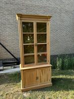 Eiken vitrine kast 2m40 hoog, Huis en Inrichting, Kasten | Vitrinekasten, Ophalen, Zo goed als nieuw, Glas