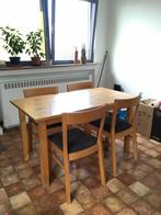 Houten eettafel met 4 stoelen, Enlèvement, Utilisé, 4 à 6 chaises