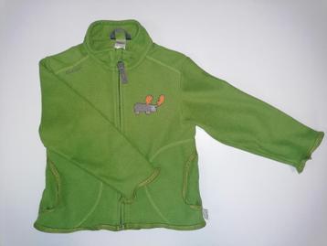 Toffe groene fleece met eland (102-109, 4 jaar)