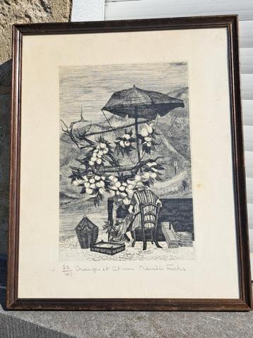 gravure oranges et citrons signe daniele fuchs beschikbaar voor biedingen