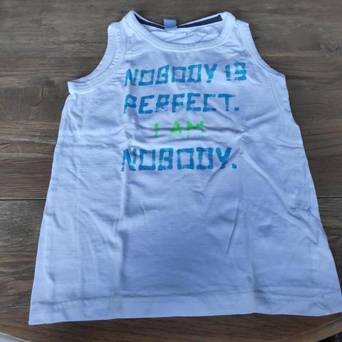 Witte mouwloze t-shirt dopo dopo boys, Kinderen en Baby's, Kinderkleding | Maat 122, Zo goed als nieuw, Jongen, Ophalen of Verzenden