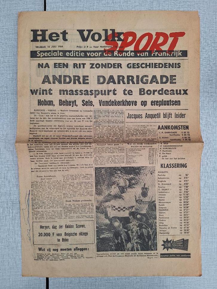 Sleen Buth Tour - Het Volk Sport 10/7/1964, Verzamelen, Stripfiguren, Gebruikt, Overige typen, Overige figuren, Ophalen of Verzenden