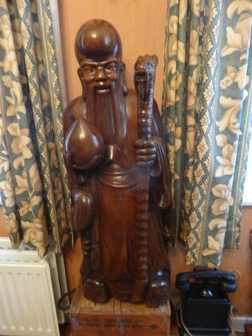 prachtig houten oosters beeld, Antiek en Kunst, Ophalen