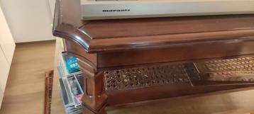 TABLE BASSE BOIS EXOTIQUE/VERRE BISEAU, Verre