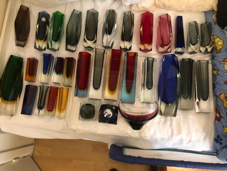Murano, Flavio Poli, vases en blocs vintage, Antiquités & Art, Antiquités | Verre & Cristal, Enlèvement ou Envoi
