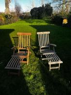 Outdoor Lounge Chair with Footrest, Huis en Inrichting, Stoelen, Twee, Gebruikt, Ophalen of Verzenden, Bruin