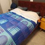 Lit deux personnes marron et matelas, Enlèvement ou Envoi, Comme neuf, Deux personnes