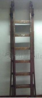 Houten schuifladder 3x2m, Ladder, Gebruikt, Ophalen of Verzenden, Opvouwbaar of Inschuifbaar