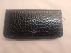 Zwarte leren portemonnee met rits en vakje, Enlèvement ou Envoi, Neuf, Noir