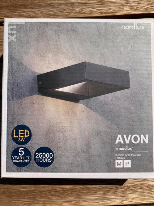 Nordlux avon 1 gevelverlichting, Tuin en Terras, Buitenverlichting, Nieuw, Wandlamp, Staal, Netvoeding, Waterbestendig, Led, Ophalen of Verzenden