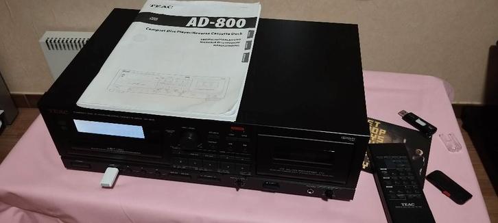 TEAC CASSETTEDECK MET CD SPELER AD-800, Audio, Tv en Foto, Cassettedecks, Enkel, Overige merken, Ophalen