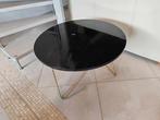 Table de salon en marbre noir et métal doré, Moins de 50 cm, Rond, 50 à 100 cm, Comme neuf