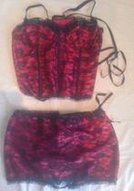 Luxe lingerie set in rood en zwart, Kleding | Dames, Ondergoed en Lingerie, Ophalen of Verzenden, Rood