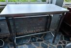 Table haute blanche et inox, Huis en Inrichting, Tafels | Statafels, Ophalen, Gebruikt