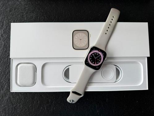 Apple Watch Serie 8 45mm, Handtassen en Accessoires, Smartwatches, Zo goed als nieuw, iOS, Zilver, Conditie, Waterdicht, Ophalen