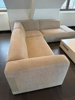 Stijlvol lichtgrijs/beige hoeksalon bestaande uit 3 delen, Huis en Inrichting, Ophalen, Zo goed als nieuw, Stof